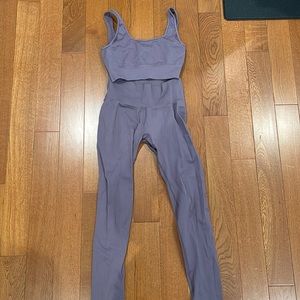 Purple Ribbed workout set